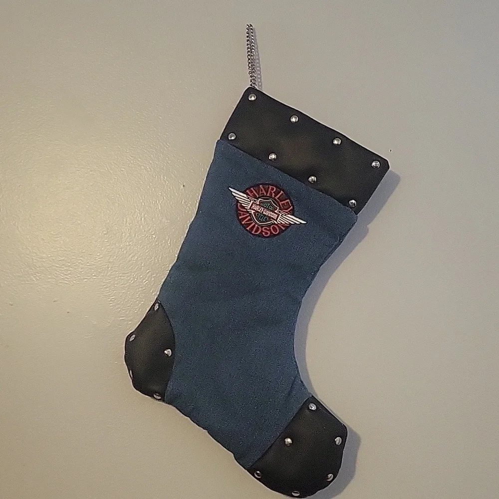 Vintage Harley-Davidson Denimand Leather Christmas Stocking
